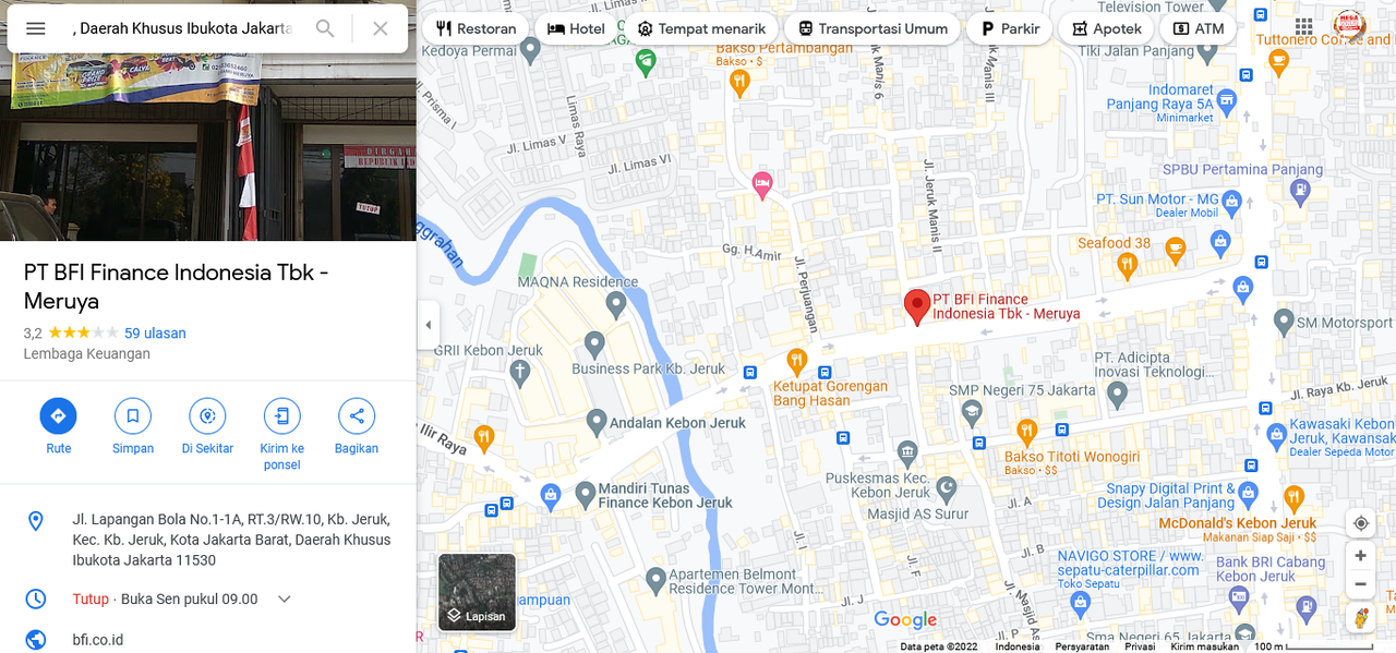 GAMBAR ALAMAT KANTOR BFI MERUYA 2