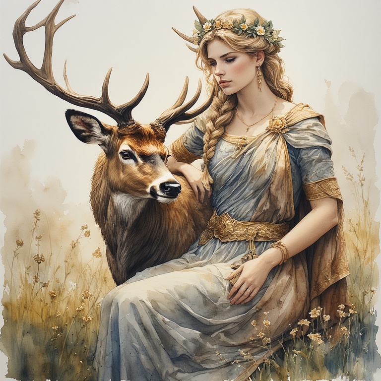 Goddess-Diana-with-a-Stag-wate-5