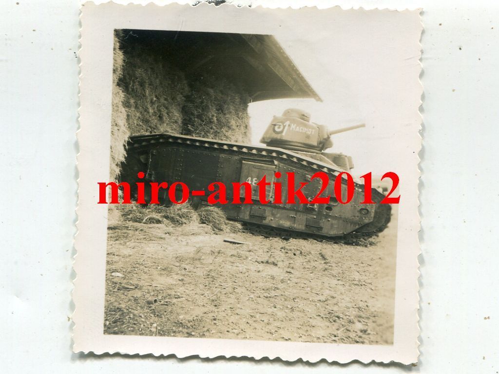 Foto, Wehrmacht, zerstörter Panzer, Char B1, Mag