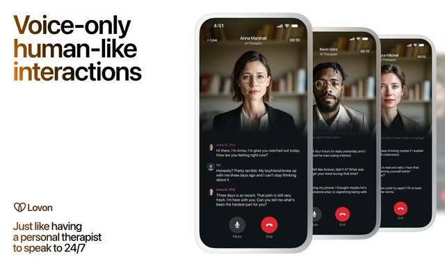 Lovon - Voice-first AI-платформа эмоциональной поддержки: разговоры голосом, упражнения и советы для снижения стресса и улучшения отношений