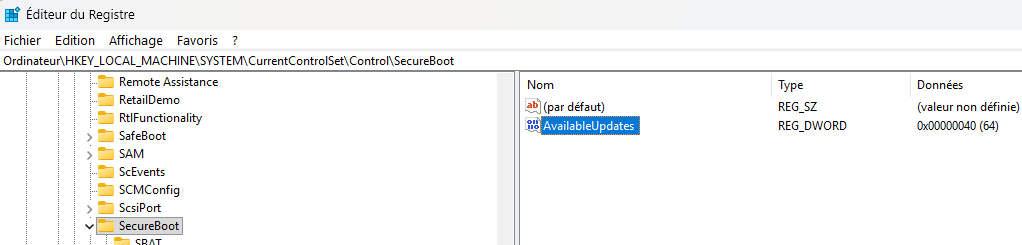 Capture d écran seecure boot avalaible update 2025 12 15 171421