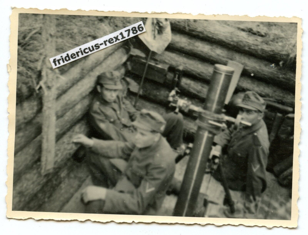 Foto WH Gebirgsjäger Ostfront Granatwerfer Mörser in Stellung