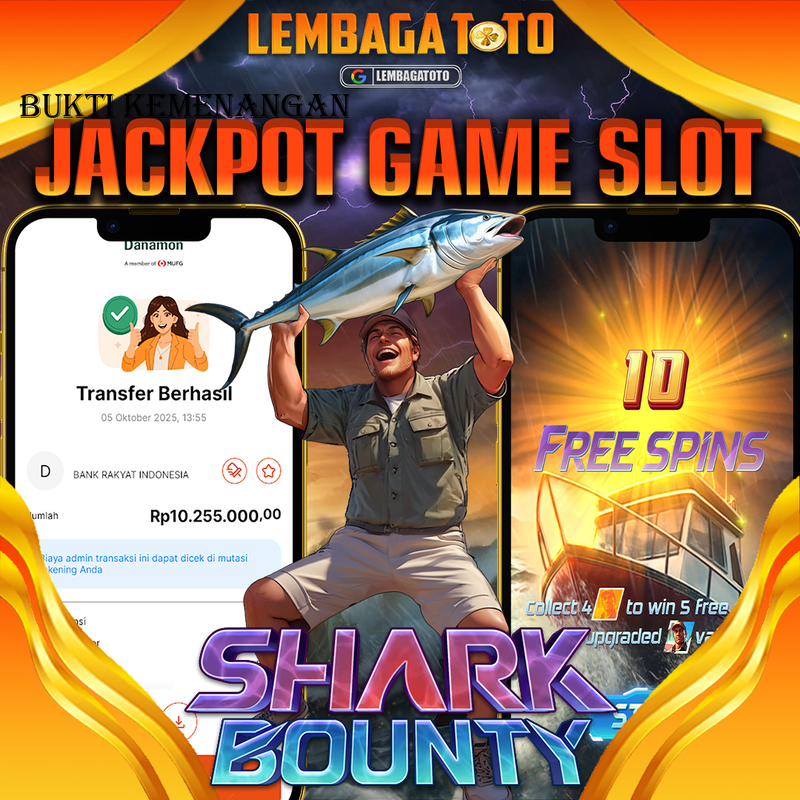 BUKTI JACKPOT 06 OCTOBER LEMBAGATOTO SHARK BOUNTY Rp.10.255.000,- LUNAS