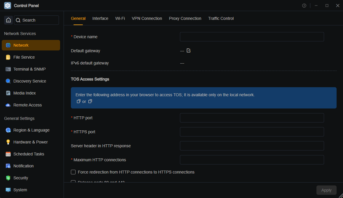 empty nic info