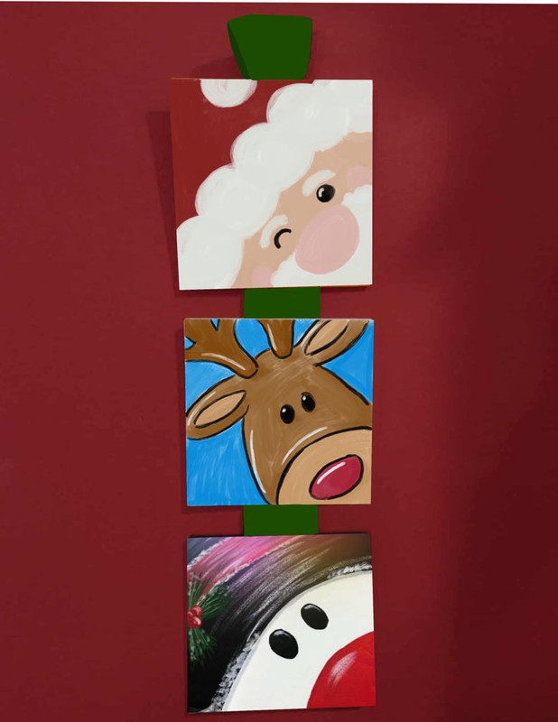 Dec 23rd 1p Christmas pics (3) 6x6 canvas and wide Christmas ribbon at least 3 long