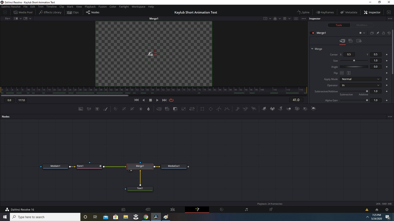 Merge Node Highlighted