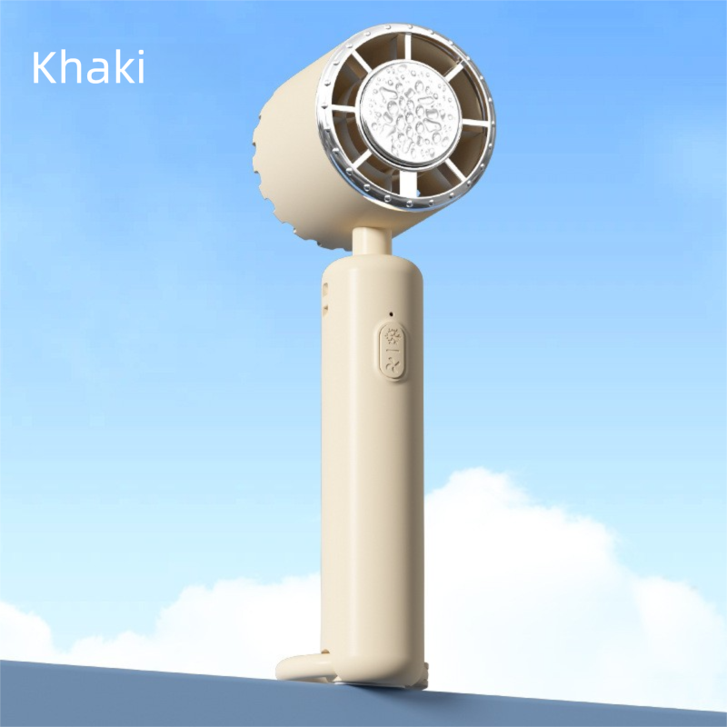 Khaki Portable Ice Cooling Handheld Fan USB Rechargeable 2000mAh Silent Battery Fan for Office and Outdoor Use Personal Cooling Solution for Local Professionals