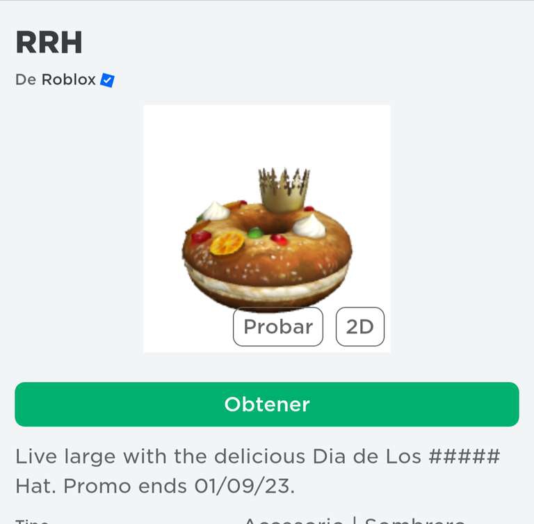 Roblox - Rosca de Reyes Hat Gratis 
