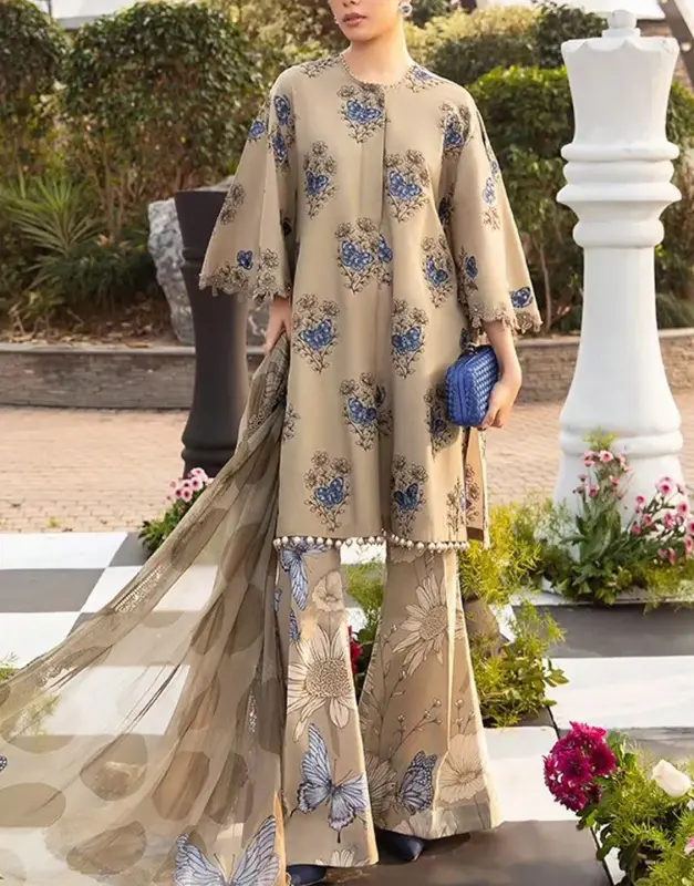 Digital All-Over Print Lawn Dress 2025 with Printed Chiffon Dupatta