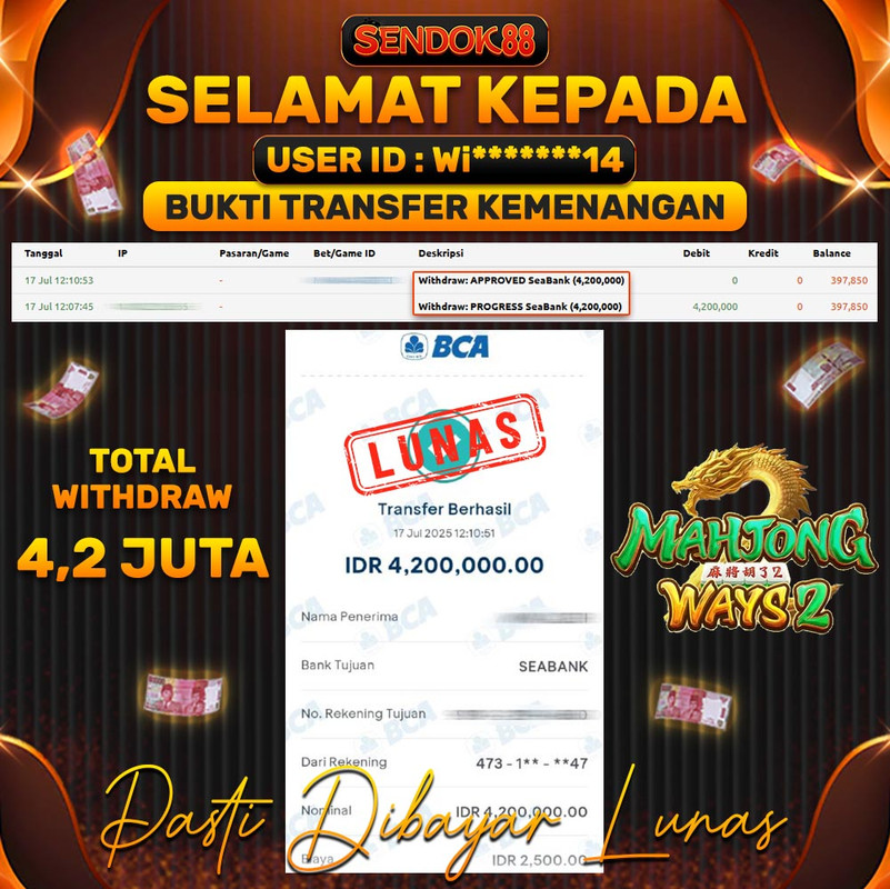 SENDOK88 JEPE! MAHJONG WAYS 2 Rp 4.200.000,- LUNAS!