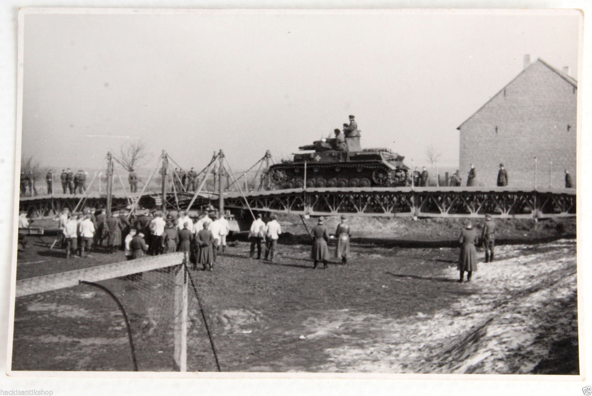 Original WK2 Foto Brückenleger Panzer IV auf der