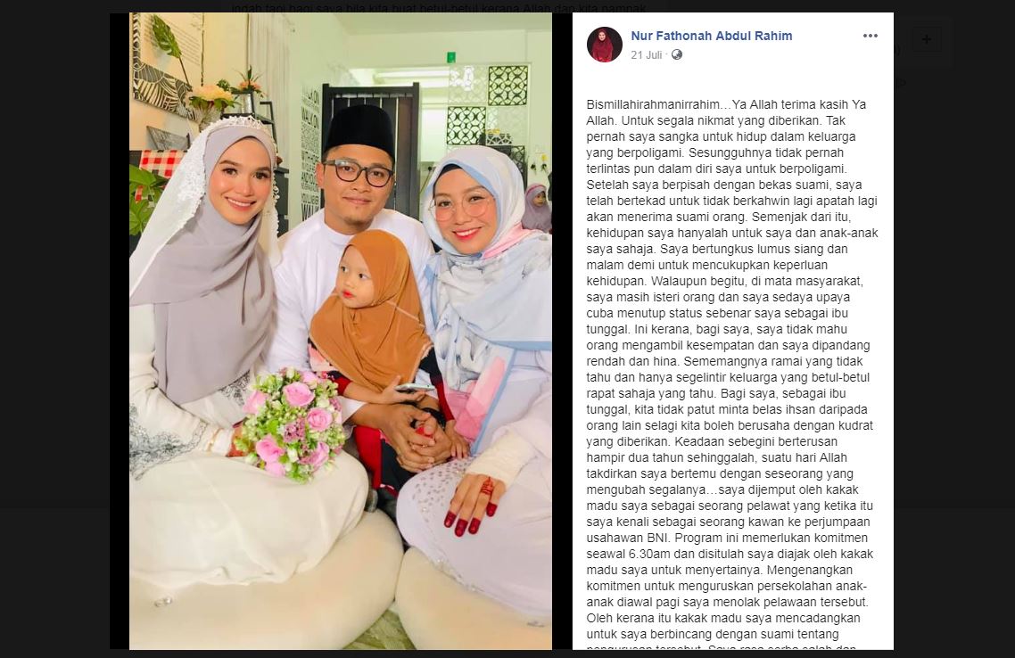 Postingan istri rela dipoligami