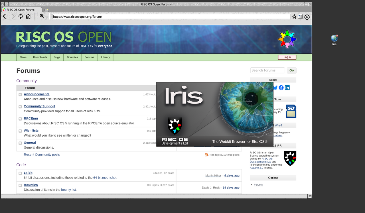 RISC OS Open: Iris 1.033 released - plus a poll/request for feedback