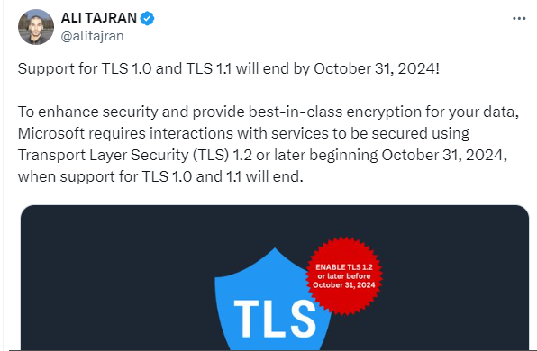 TLS 1.0 / 1.1 outdated