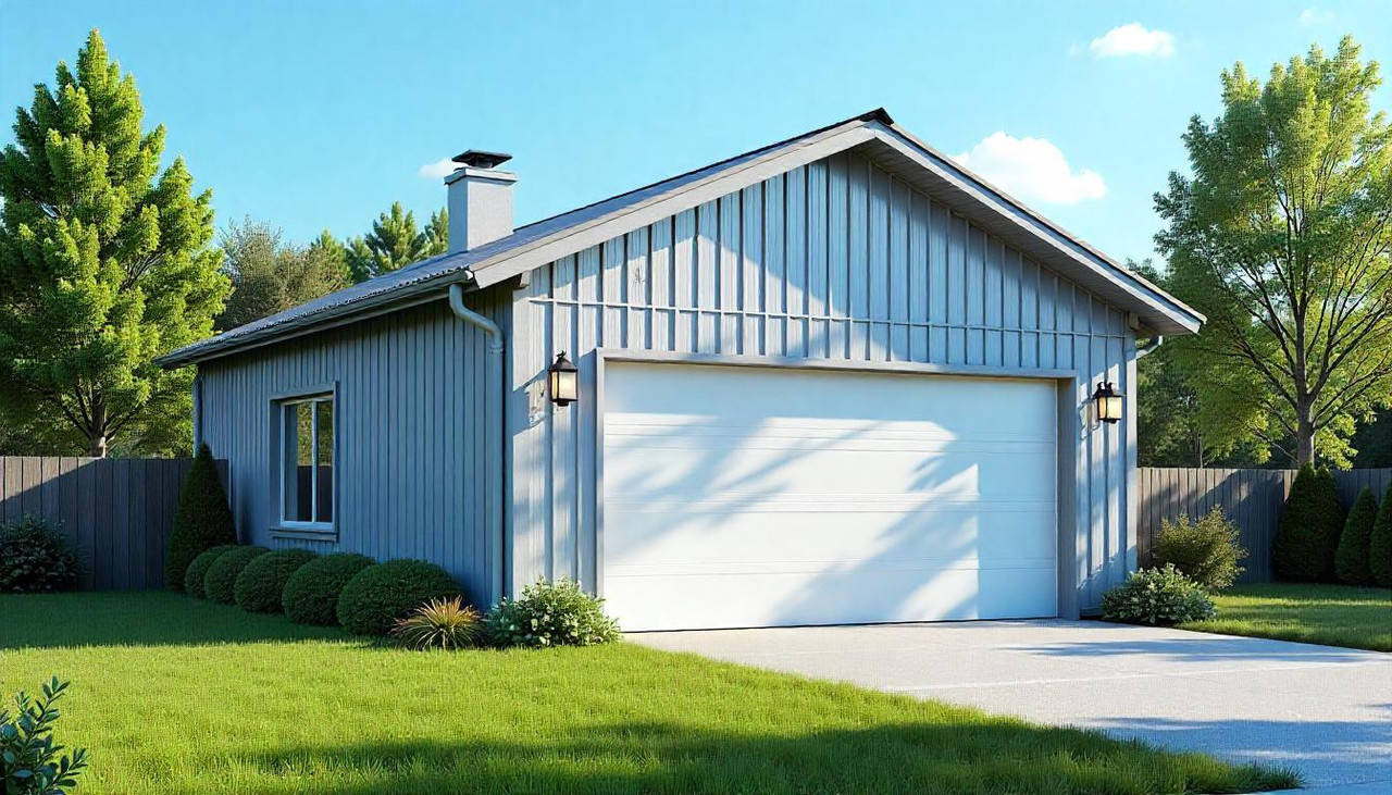 гараж из сэндвич панелей