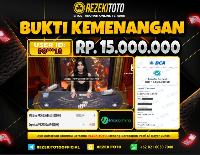 BUKTI KEMENANGAN 24 SEPTEMBER 2025 BLACKJACK 15 JUTA 