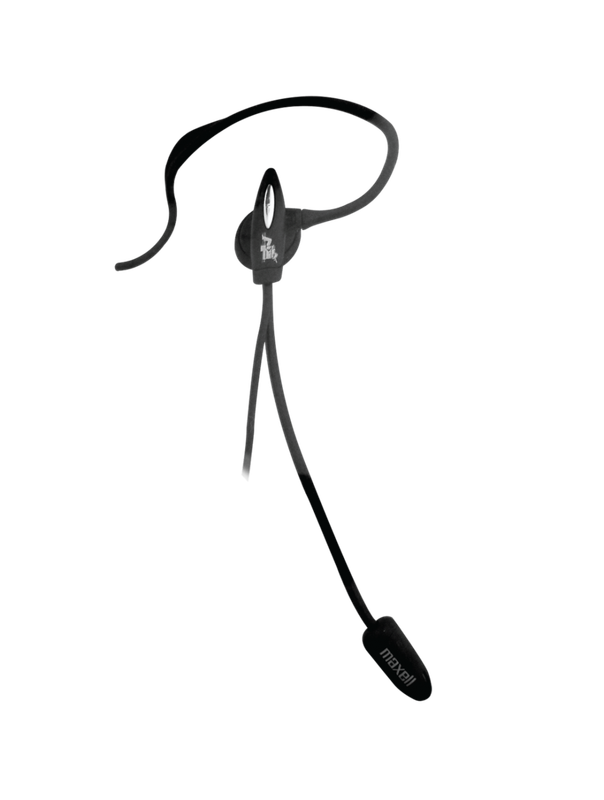 Detalle del micrófono ajustable y flexible del headset Maxell ONE.