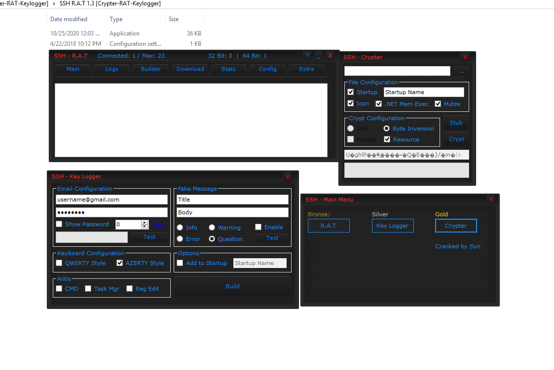 SSH Rat Keylogger Crypter 3 in 1