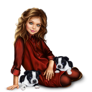 christmas_elf_girl_with_boston_terrier_puppy 11