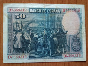 50 Ptas 1928 de Velázquez con ERROR 50-1928-02