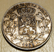 5 Francos - Leopoldo II - Bélgica, 1869 IMG-20210211-185928-2