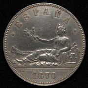5 pesetas 1870. Gobierno Provisional  PAS7249
