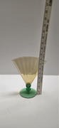 Steuben fan vase amber to green color transition