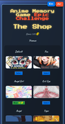 Anime Memory Game Settings