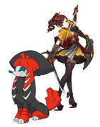 Chiori-and-Furfrou-(Shiny-Kabuki-Form)