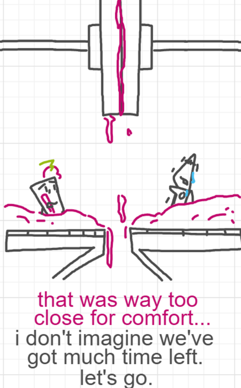 A panel from You're In Danger, Boy, episode seven of the Board Boards object show by Furretwalk/WalkingFurret.