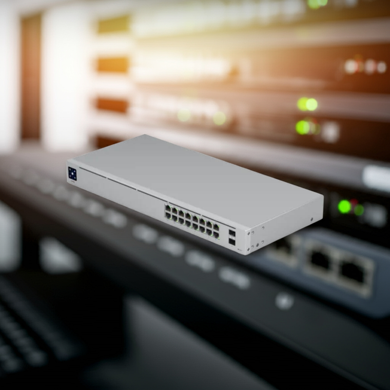 Dashboard do UniFi Network Controller gerenciando o USW-16-Poe