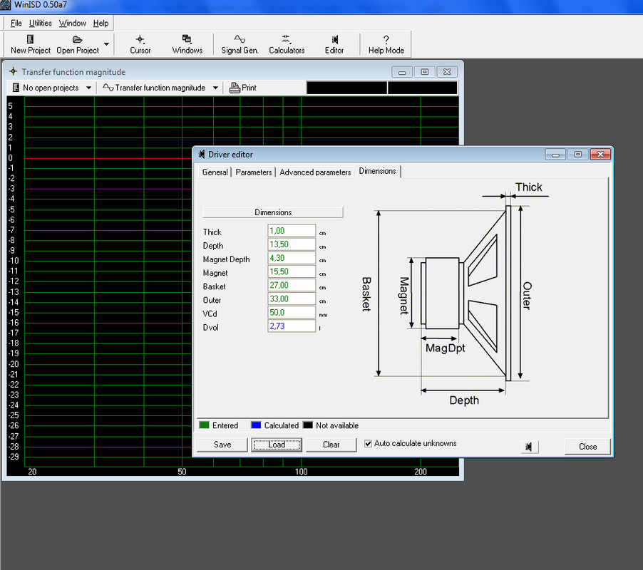 WinISD dimensions driver
