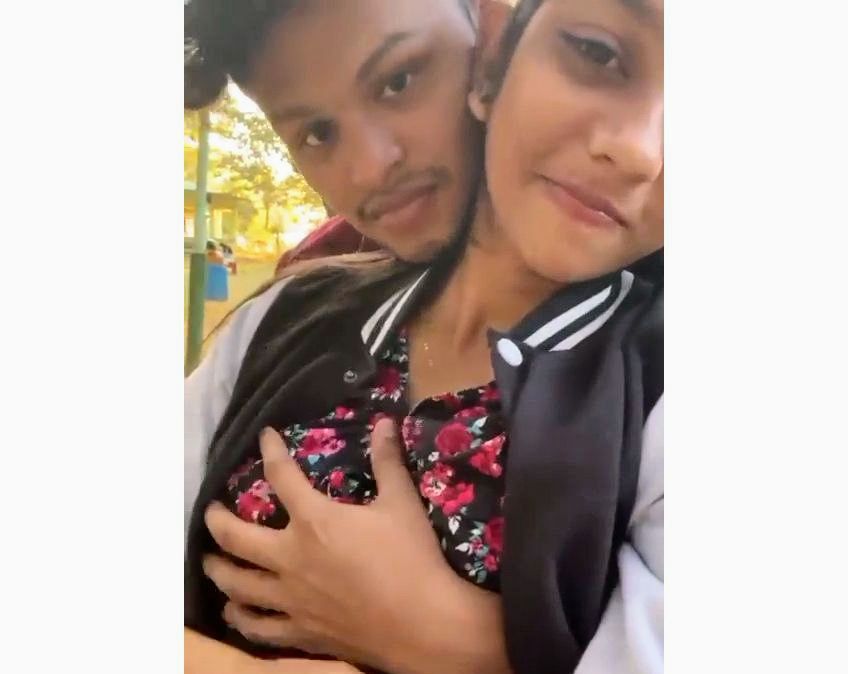 Cute couple boyfriend pressing her boob exclusive viral video