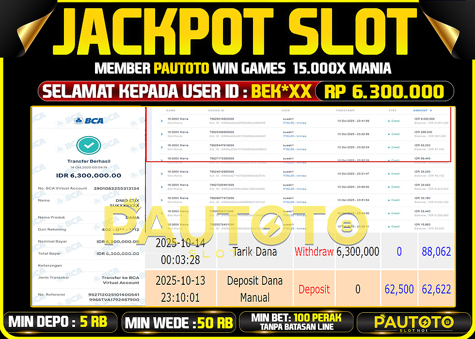 BUKTI JACKPOT LUNAS PAUTOTO