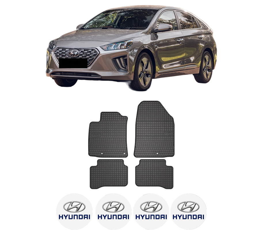 Set covorase presuri HYUNDAI IONIQ (AE) din 2016-2022, auto, din cauciuc thermoplastic, 4 Stickere auto cu HYUNDAI