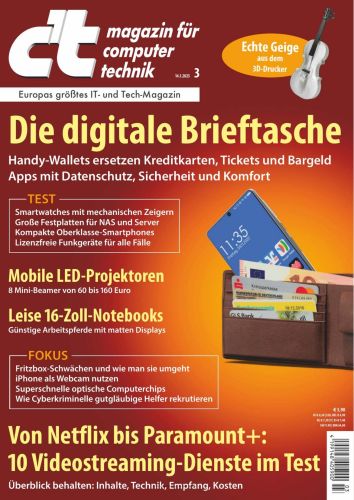 Cover: ct Magazin für Computertechnik No 03 vom 14  Januar 2023