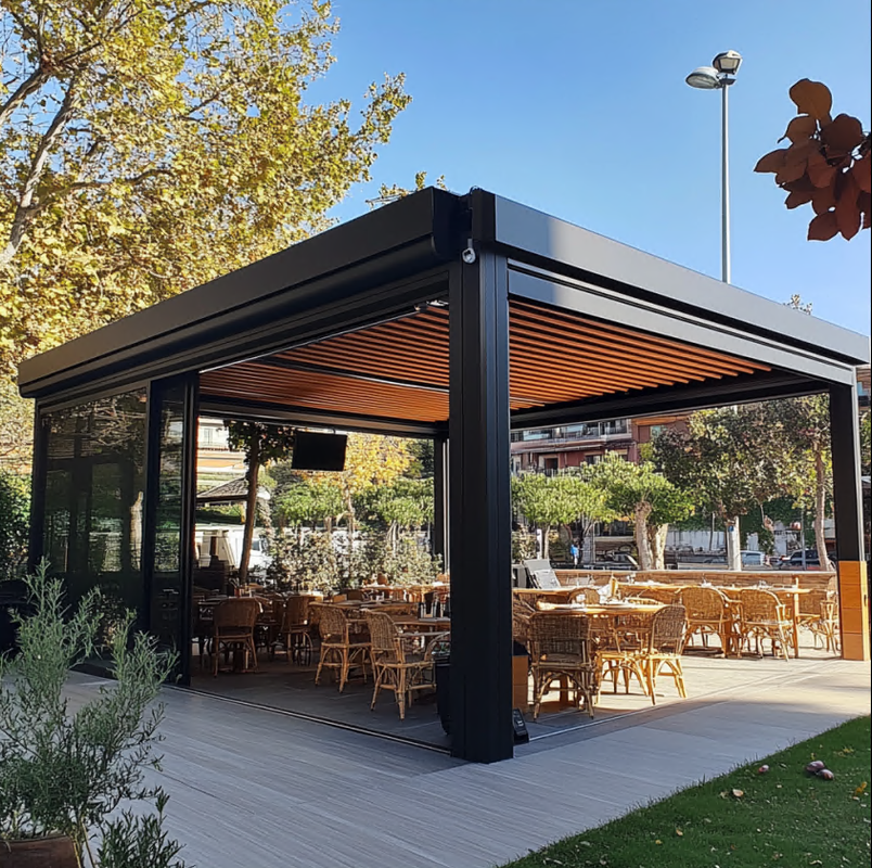 Pérgola bioclimática con diseño elegante