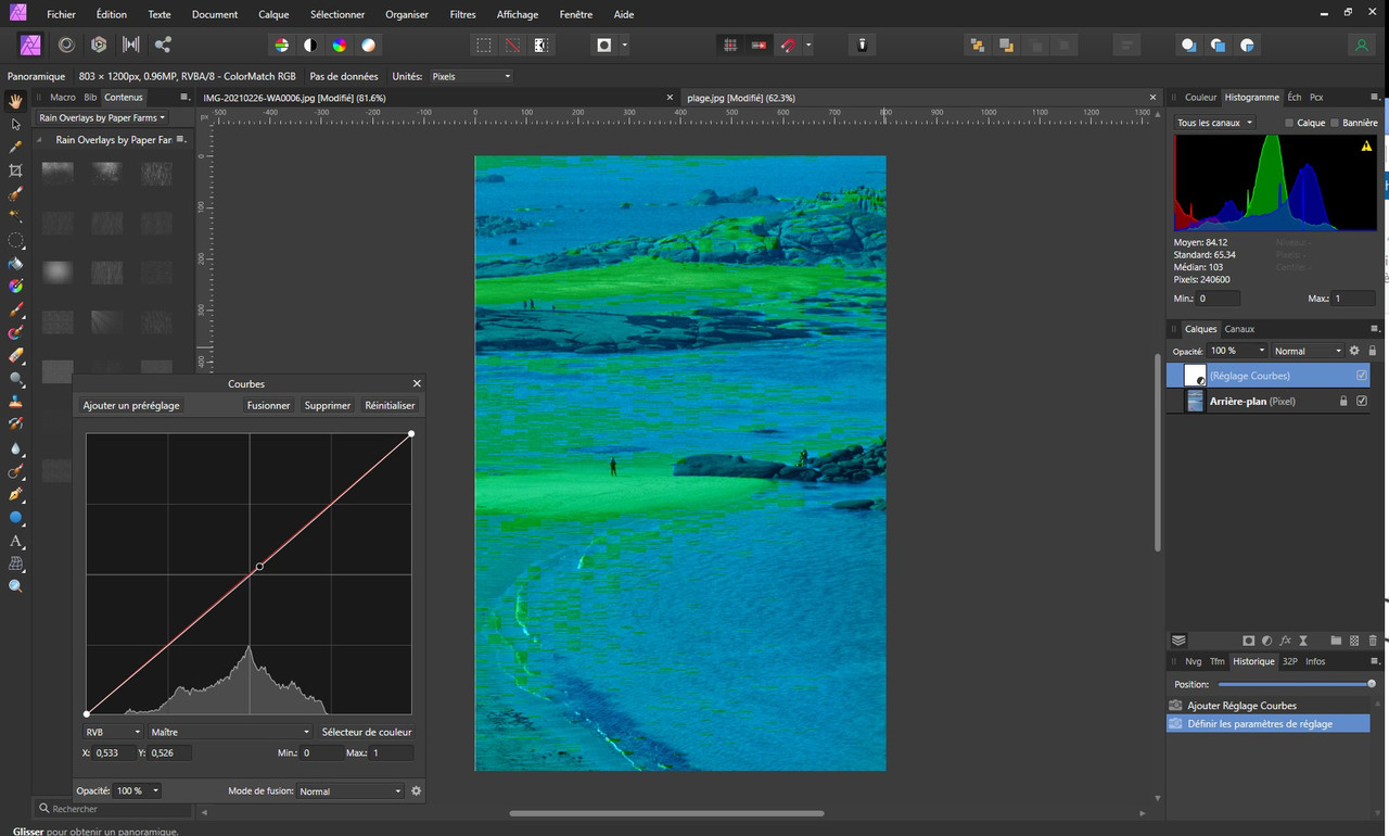 after a click on curve