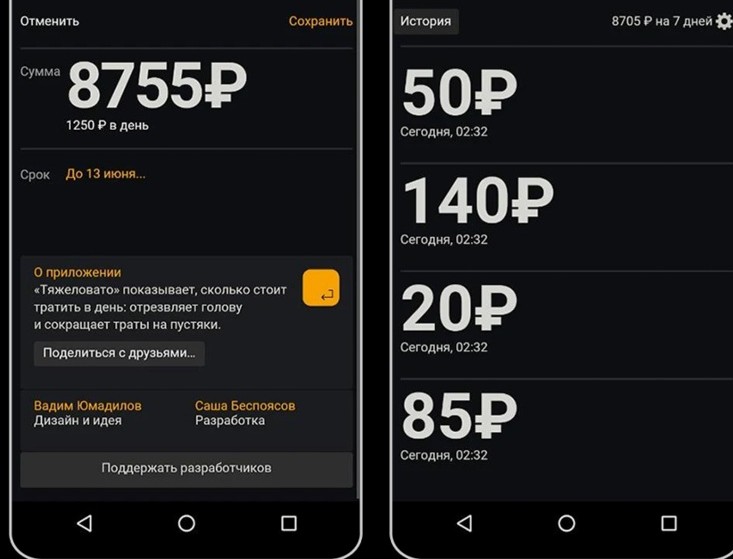 Дневной счетчик лимита трат в приложении Тяжеловато для формирования финансовой дисциплины