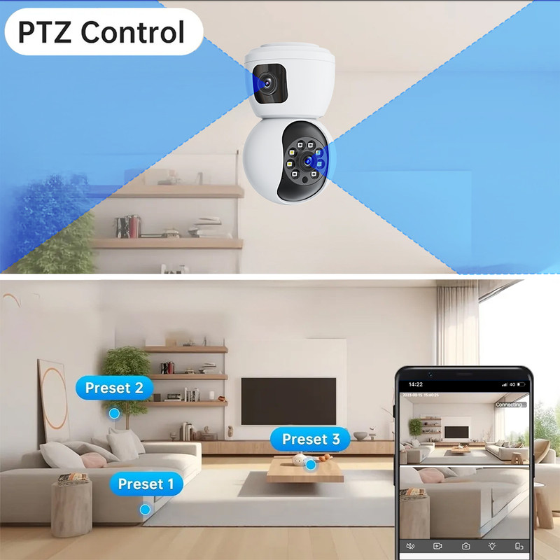 Cámara Vigilancia WiFi Interior 4K HD, Cámara Vigilancia Domicilio WiFi con WiFi 360° Cámara de Seguridad para bebé, Perro, Visión Nocturna, Seguimiento Automatico, Detección AI，Audio Bidireccional - details 6
