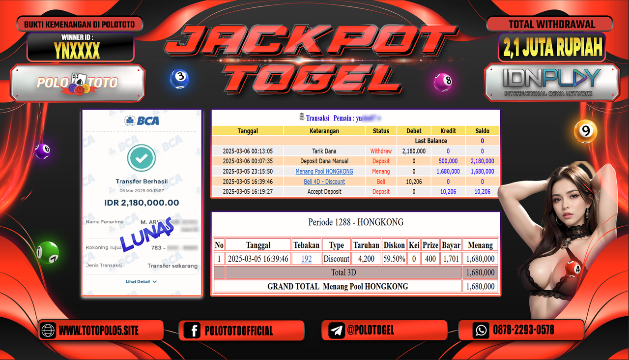 POLOTOTO JACKPOT TOGEL PASARAN HONGKONG Rp.2.180.000,-