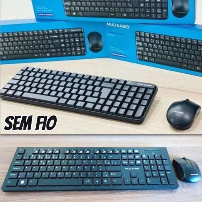 Combo Teclado e Mouse Sem Fio Multimídia USB Preto Multi – TC212