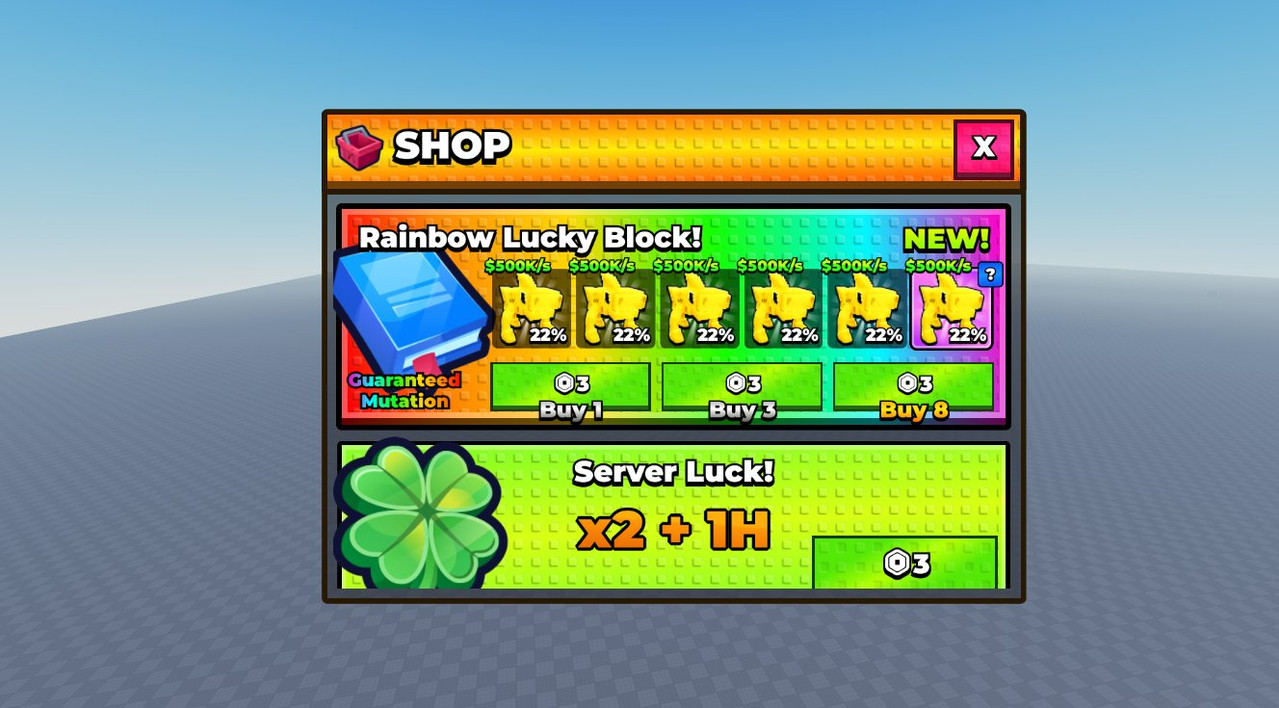 Rainbow Shop UI