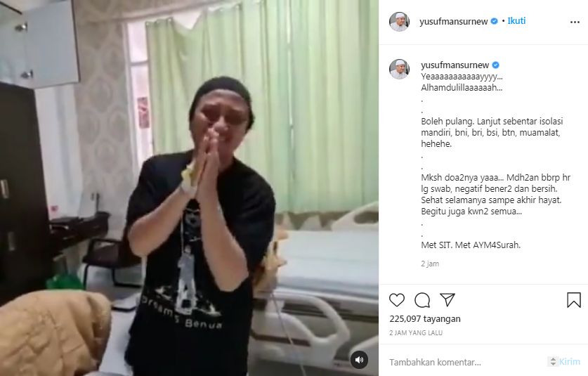Ustaz Yusuf Mansur sembuh dari Covid-19