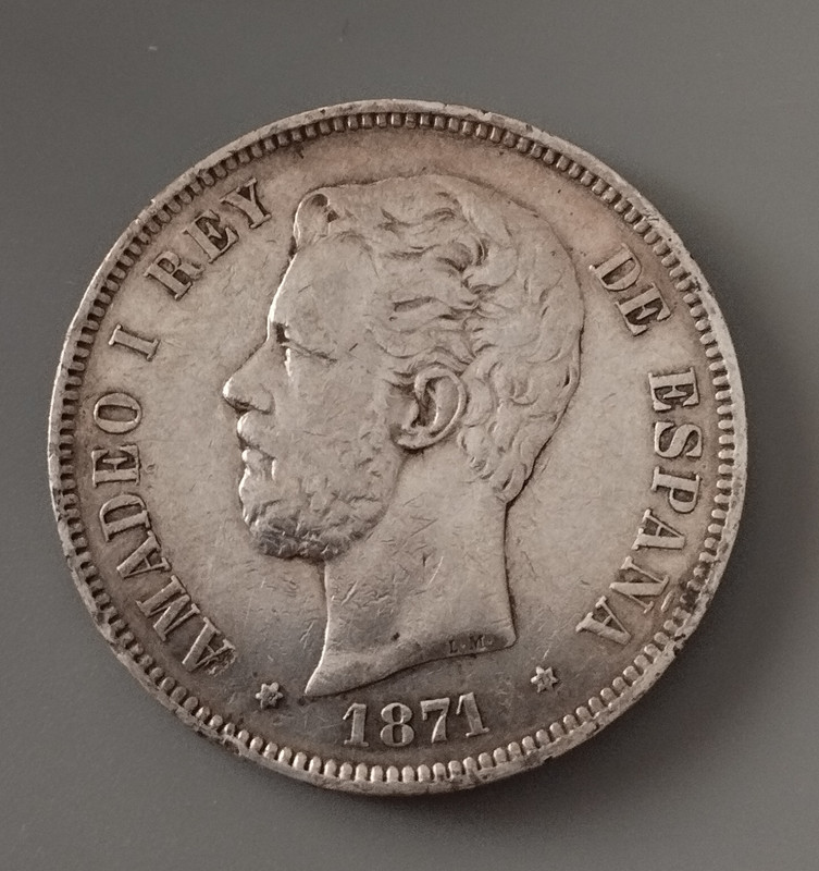 5 pesetas Amadeo I 1871*71 IMG-20230327-192602