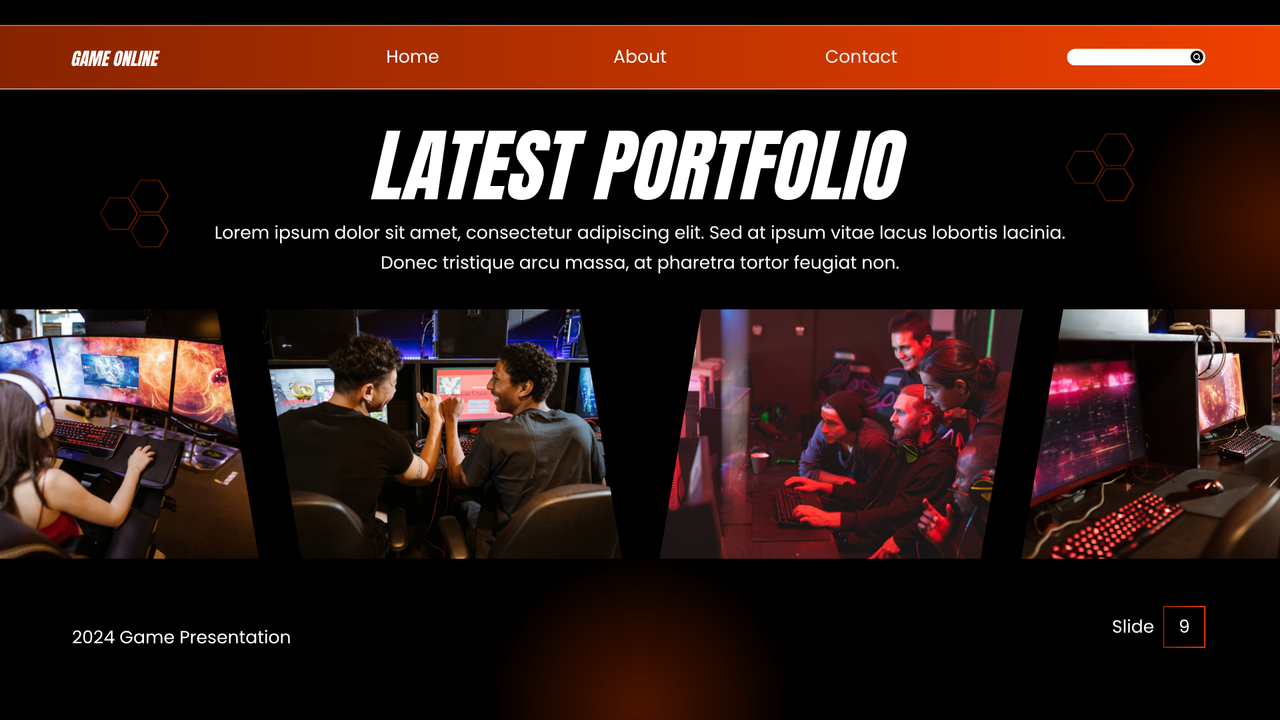 Orange and Black Gradient Bold Game Presentation