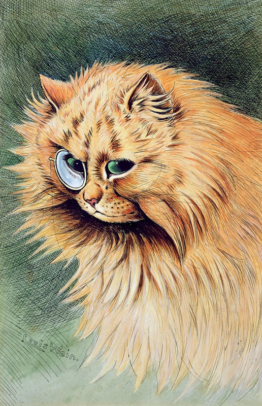 2-Louis-Wain-The-Monocle-pen-ink-and-wc-on-paper-Meister-Drucke-197905