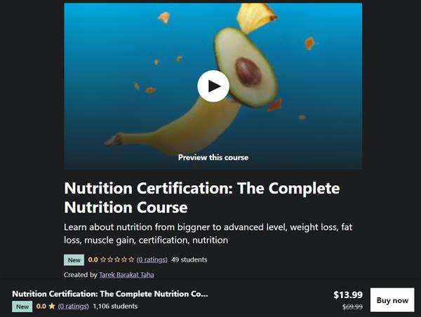 Nutrition Certification - The Complete Nutrition Course