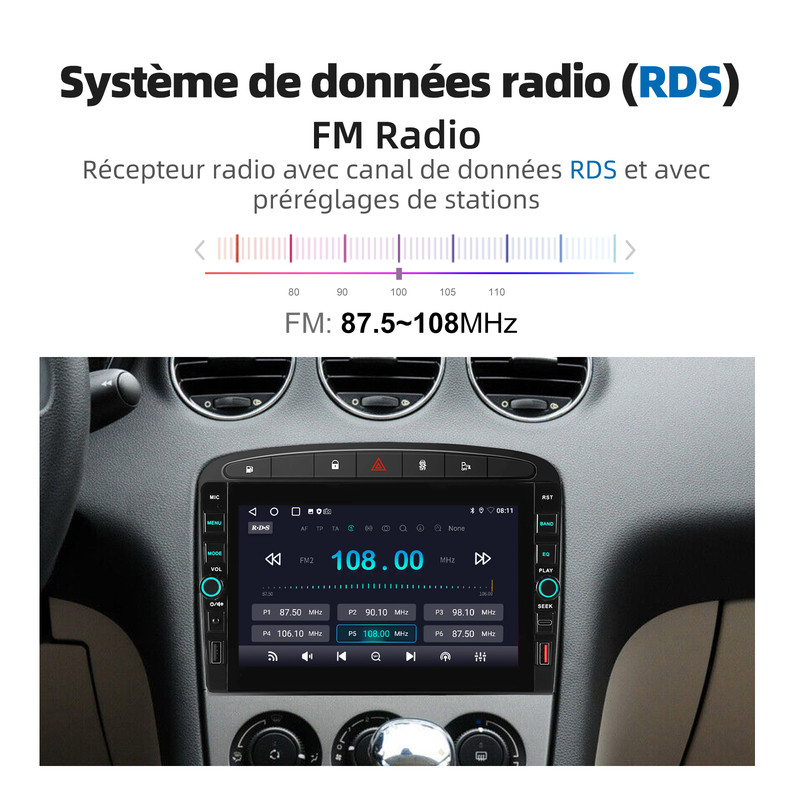 K2 pro plus,4 64G Android 15 Auto Stereo voor P-eugeot 308 408 2007