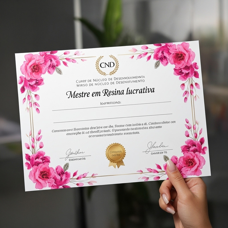 Certificado de conclusão do curso Resina Lucrativa
